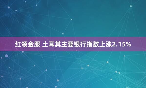 红领金服 土耳其主要银行指数上涨2.15%